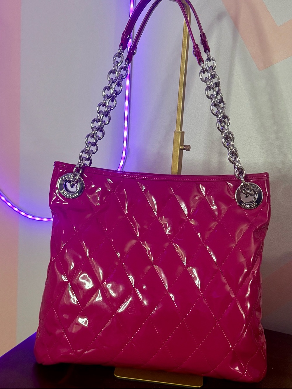 Coach Poppy Pink Liquid Gloss Shoulder Bag - Picture 7 of 16